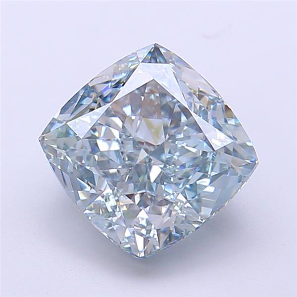 2.67 Ct. Fancy Intense  Blue Cushion Lab Grown Diamond