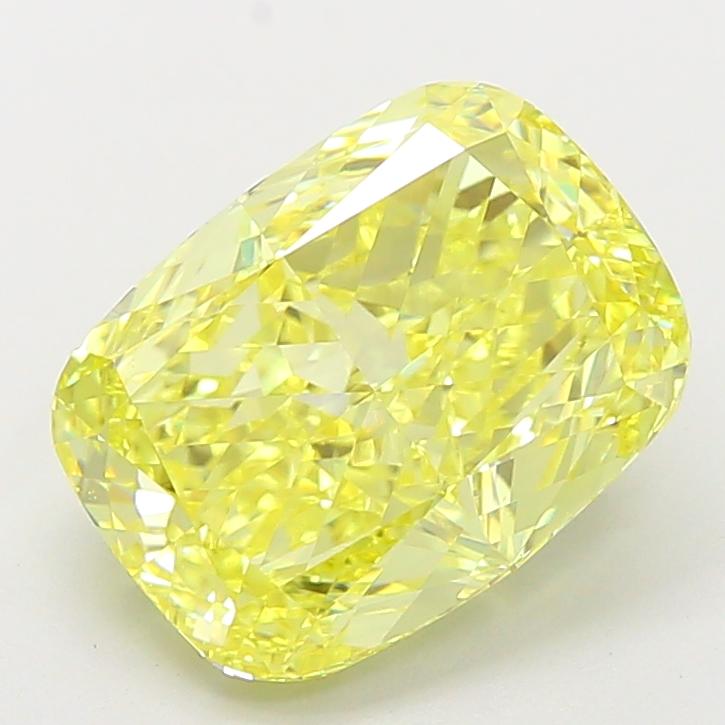 4.55 Ct. Fancy Intense  Yellow Cushion Lab Grown Diamond