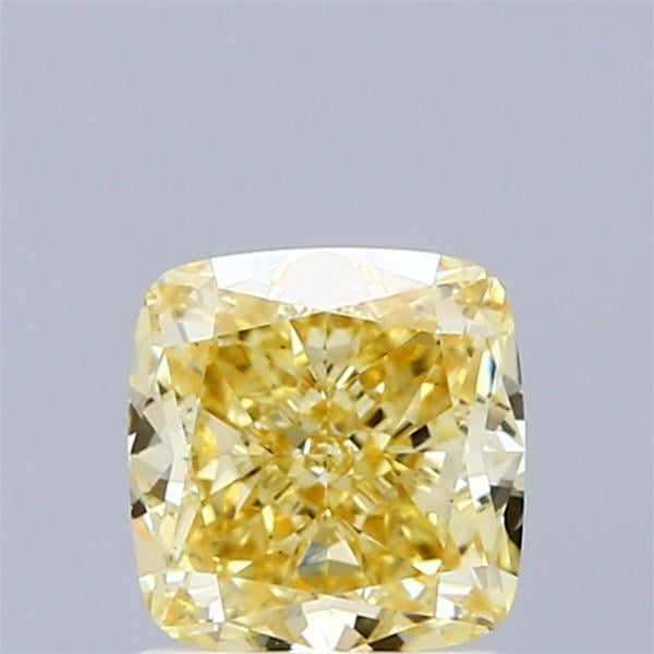 1.28 Ct. Fancy Intense Yellow Cushion Lab Grown Diamond
