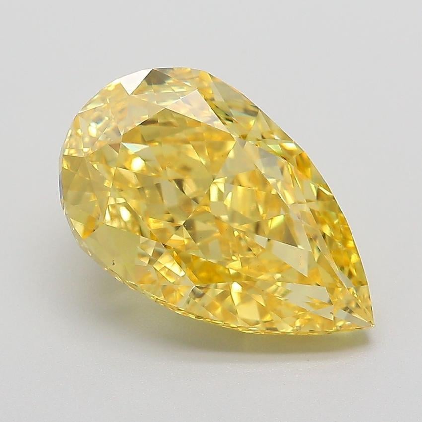 5.07 Ct. Fancy Vivid Yellow Pear Lab Grown Diamond
