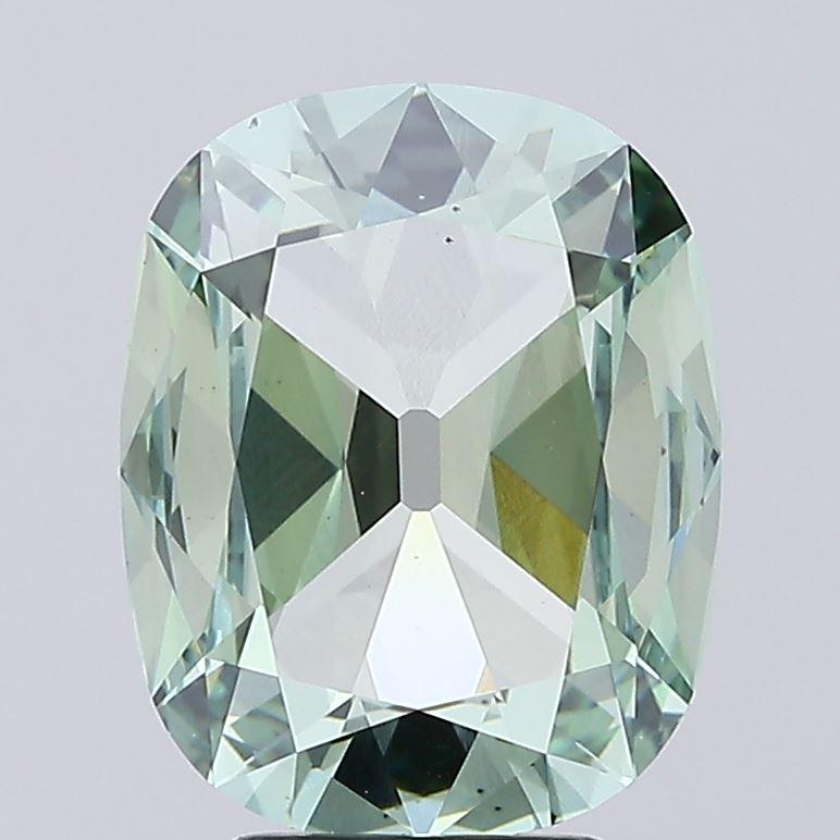3.01 Ct. Fancy Vivid Green Cushion Lab Grown Diamond