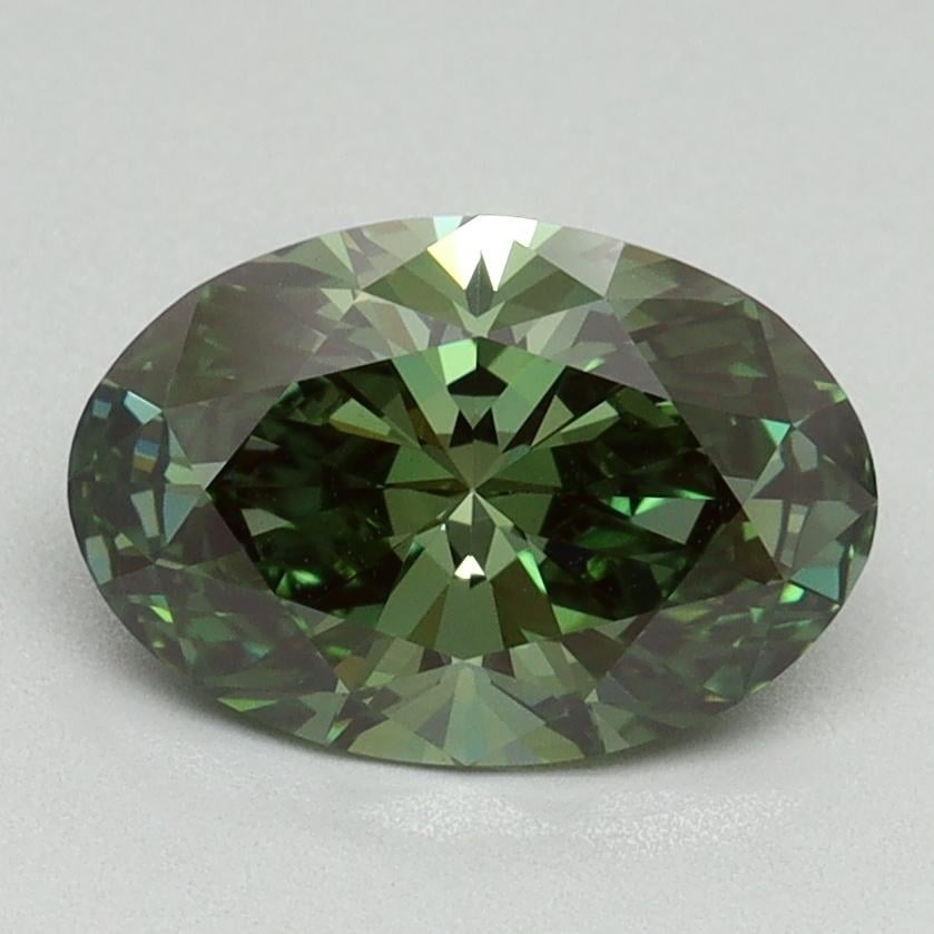 1.61 Ct. Fancy Vivid Pacific Green Oval Lab Grown Diamond