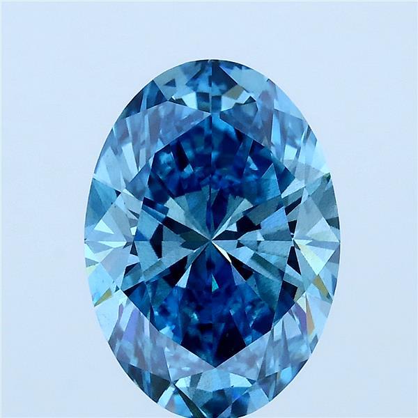 3.10 Ct. Fancy Vivid Blue Oval Lab Grown Diamond