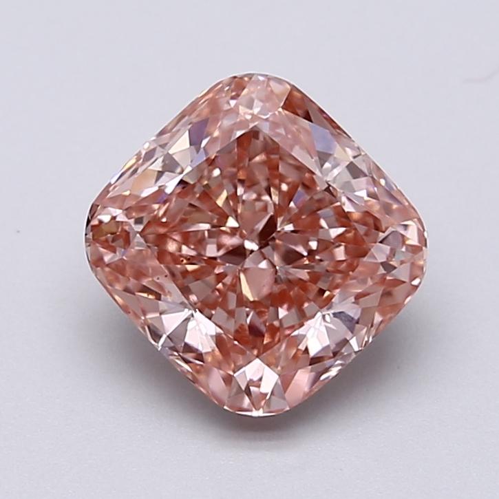 2.74 Ct. Fancy Vivid  Pink Cushion Lab Grown Diamond