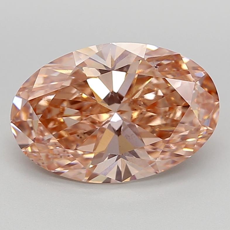 3.01 Ct. Fancy Vivid Brownish Pink Oval Lab Grown Diamond
