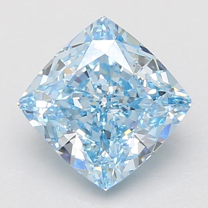 3.09 Ct. Fancy Vivid Blue Cushion Lab Grown Diamond