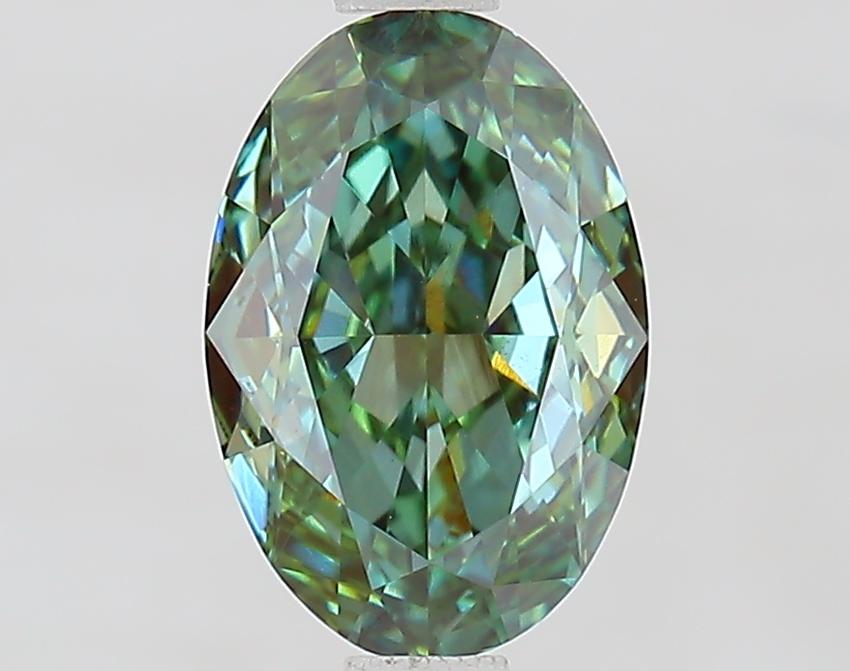 1.53 Ct. Fancy Vivid Green Oval Lab Grown Diamond