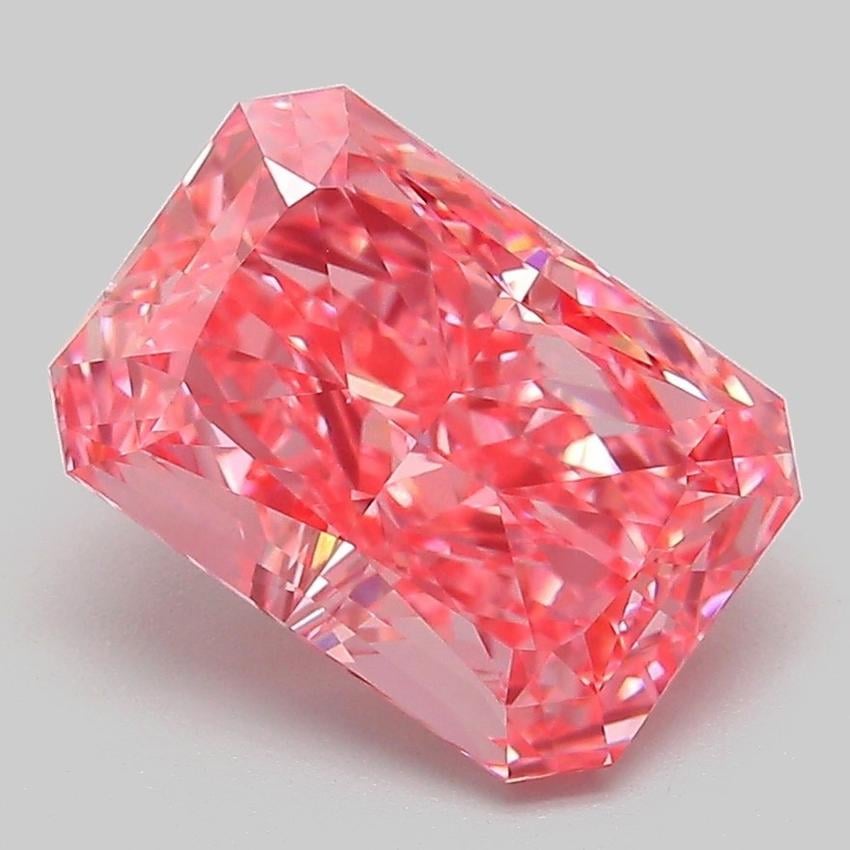 3.08 Ct. Fancy Vivid Pink Radiant Lab Grown Diamond
