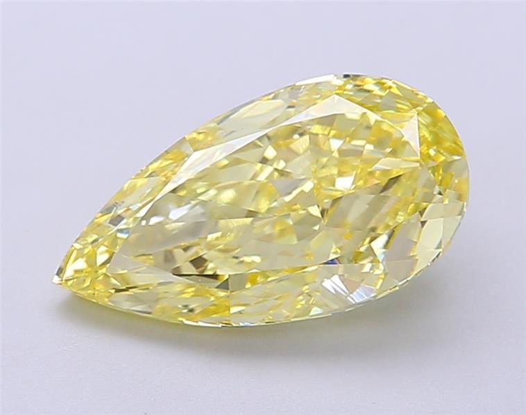3.12 Ct. Fancy Intense  Yellow Pear Lab Grown Diamond