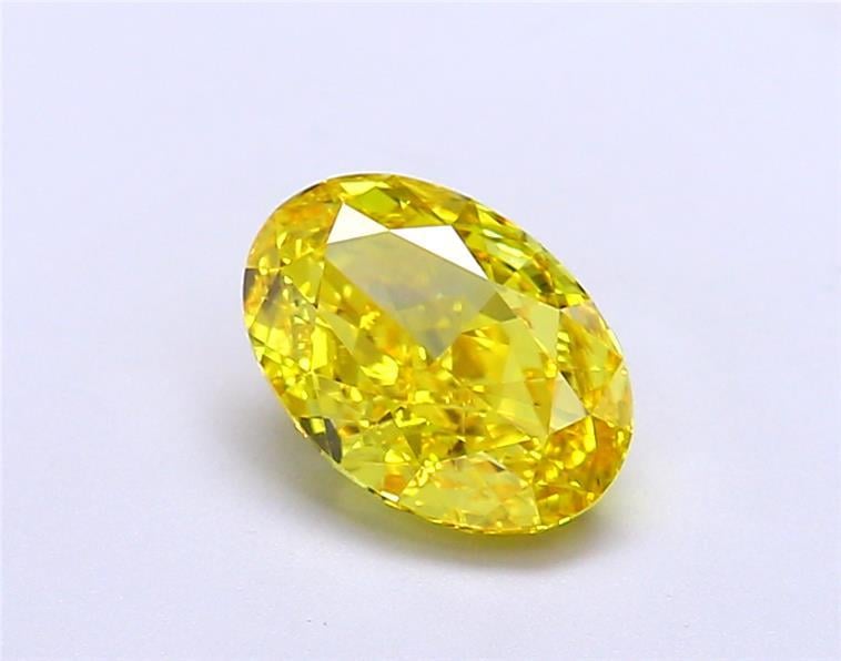 1.29 Ct. Fancy Vivid  Yellow Oval Lab Grown Diamond