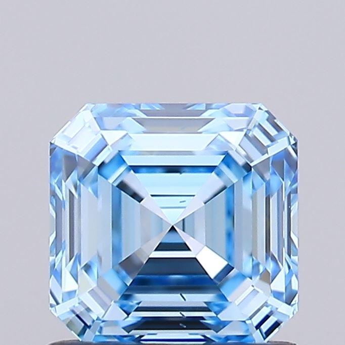 1.00 Ct. Fancy Vivid Blue Asscher Lab Grown Diamond