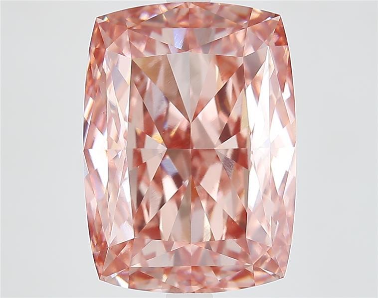 9.32 Ct. Fancy Vivid Brownish Pink Cushion Lab Grown Diamond