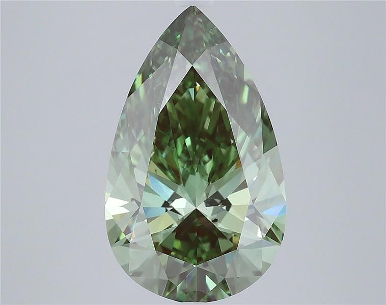 5.01 Ct. Fancy Vivid Green Pear Lab Grown Diamond