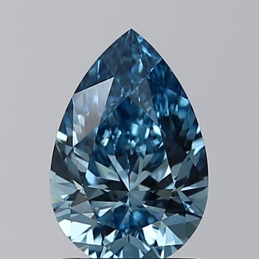 1.21 Ct. Fancy Vivid Blue Pear Lab Grown Diamond
