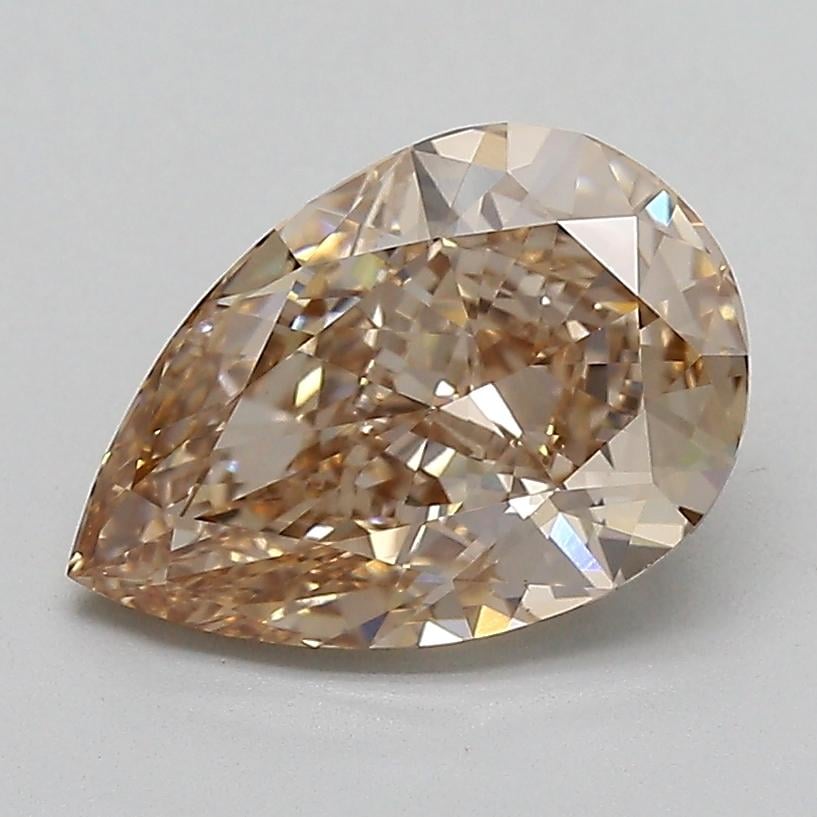 3.02 Ct. Light  Brown Pear Lab Grown Diamond