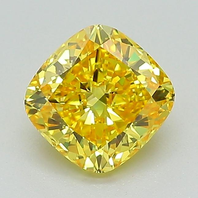 1.15 Ct. Fancy Vivid Yellow Cushion Lab Grown Diamond