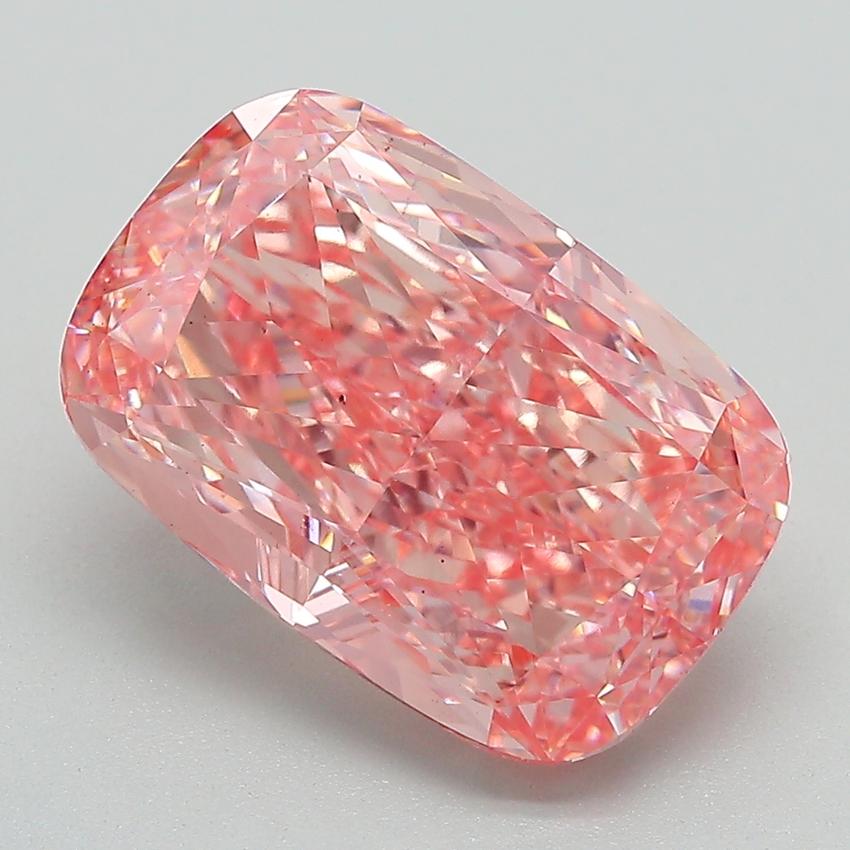 5.13 Ct. Fancy Vivid Pink Cushion Lab Grown Diamond