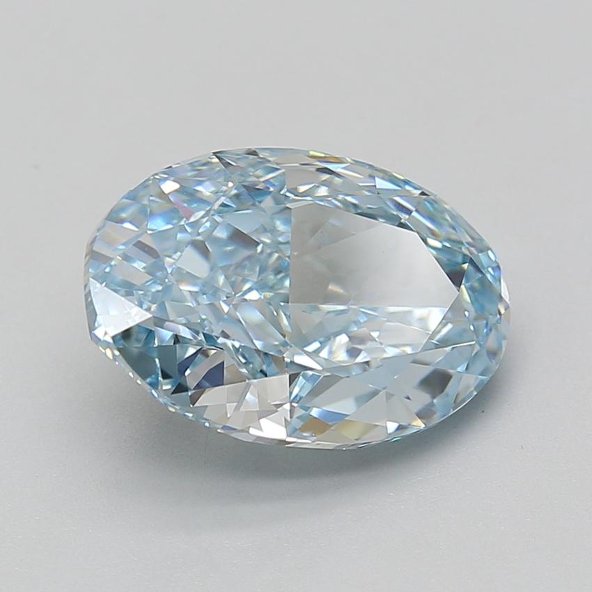 5.03 Ct. Fancy Vivid Blue Oval Lab Grown Diamond