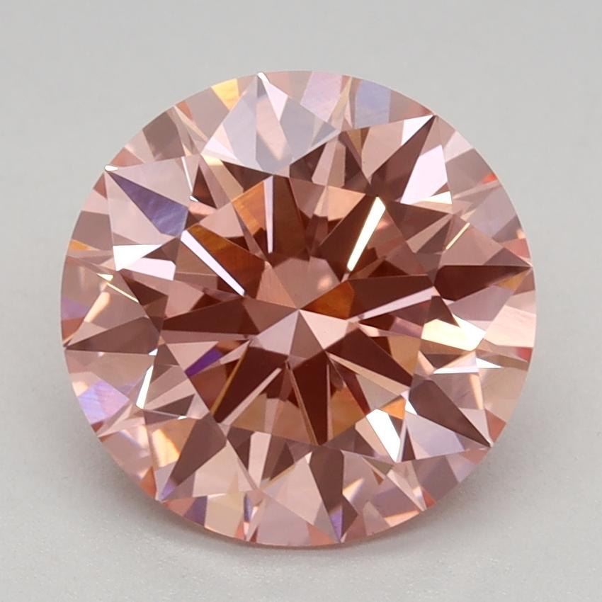 2.10 Ct. Fancy Vivid Pink Round Lab Grown Diamond