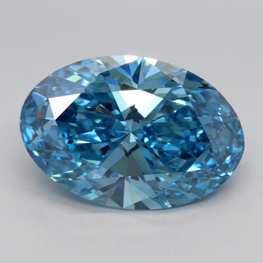 3.54 Ct. Fancy Vivid Blue Oval Lab Grown Diamond