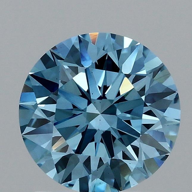 1.53 Ct. Fancy Vivid Blue Round Lab Grown Diamond
