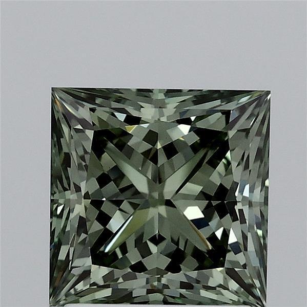 2.01 Ct. Fancy Vivid Green Princess Lab Grown Diamond