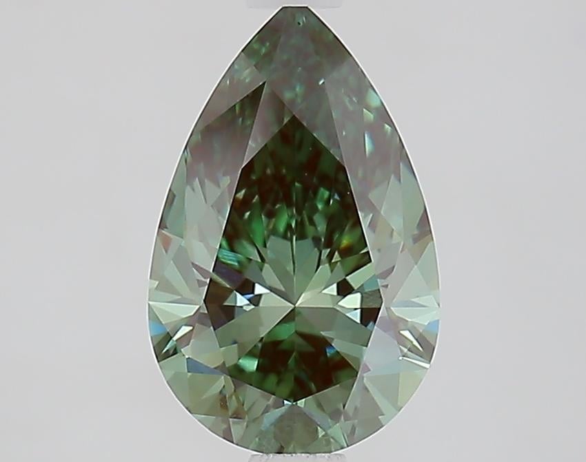 1.59 Ct. Fancy Vivid Green Pear Lab Grown Diamond