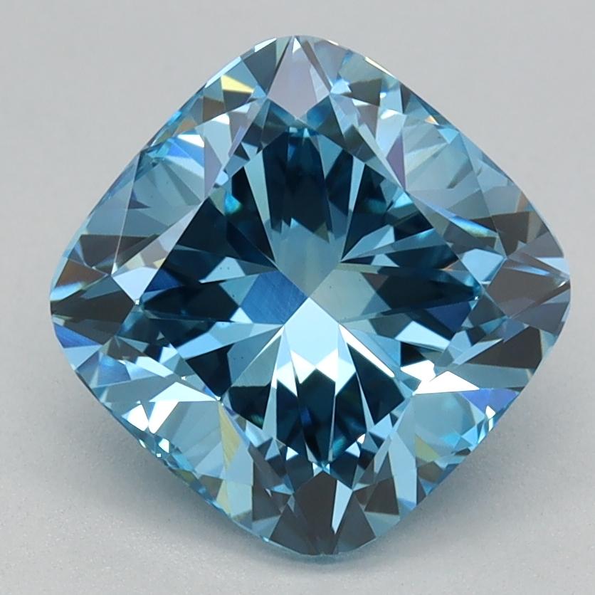 2.06 Ct. Fancy Vivid Blue Cushion Lab Grown Diamond