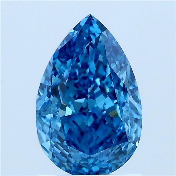 1.56 Ct. Fancy Vivid Blue Pear Lab Grown Diamond