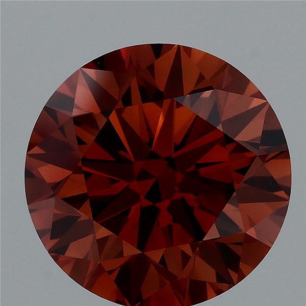 3.21 Ct. Fancy Orangy Brown Round Lab Grown Diamond