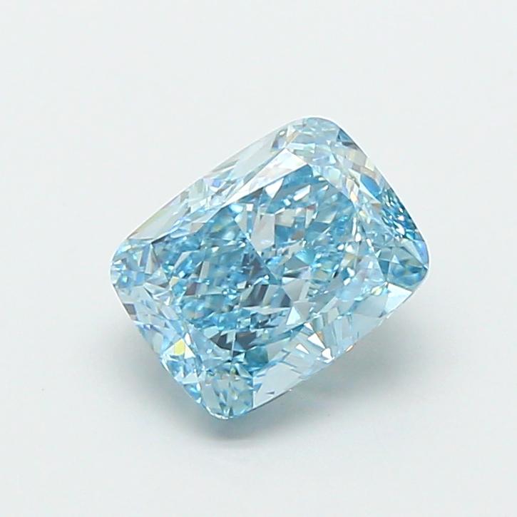 3.03 Ct. Fancy Vivid  Blue Cushion Lab Grown Diamond