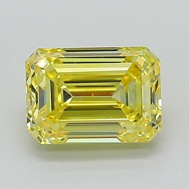 0.91 Ct. Fancy Vivid Yellow Emerald Lab Grown Diamond