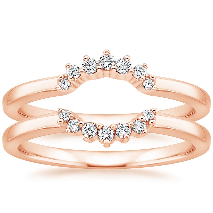 Rose Gold Crescent Nested Diamond Ring Stack