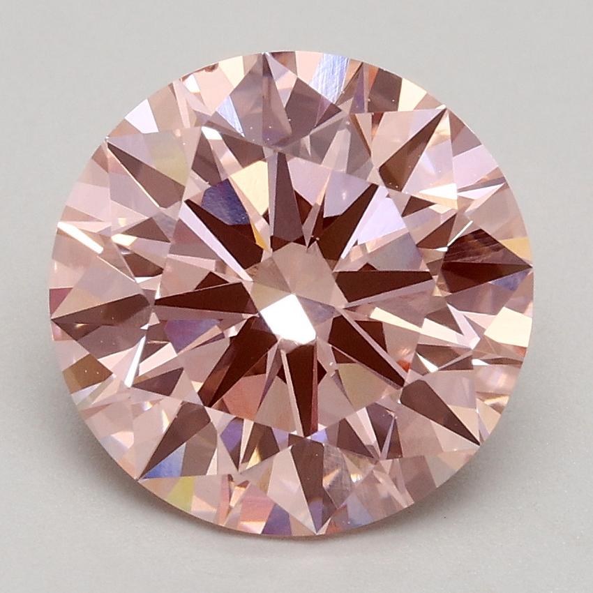 2.50 Ct. Fancy Intense Pink Round Lab Grown Diamond