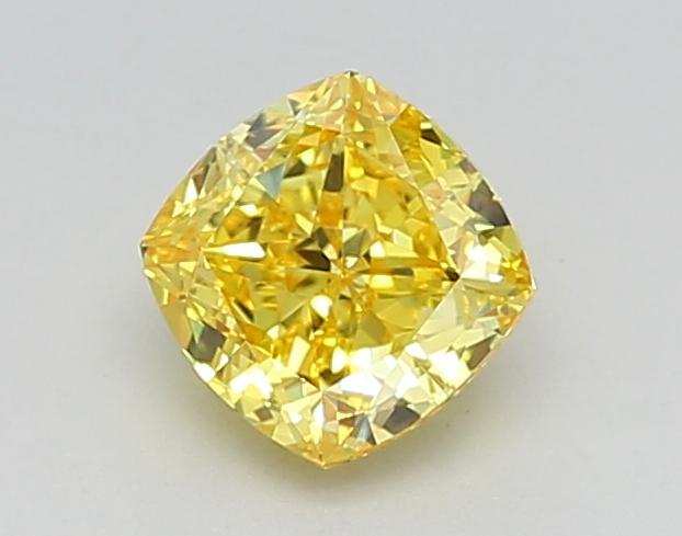1.26 Ct. Fancy Vivid Yellow Cushion Lab Grown Diamond