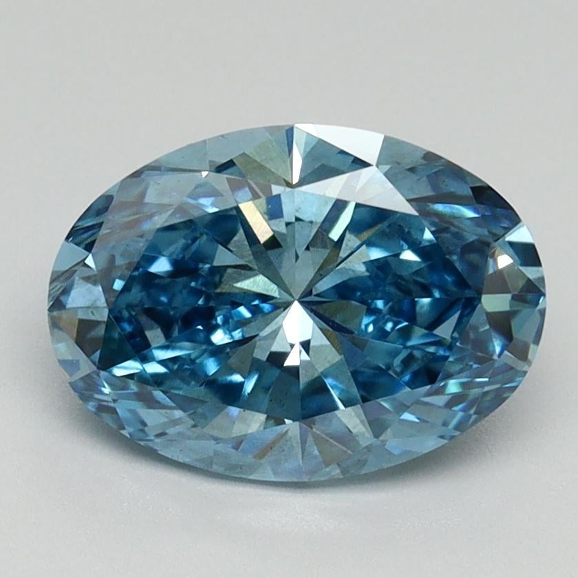1.96 Ct. Fancy Vivid Blue Oval Lab Grown Diamond