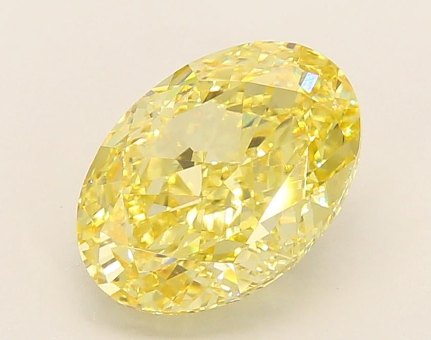 2.72 Ct. Fancy Vivid Yellow Oval Lab Grown Diamond