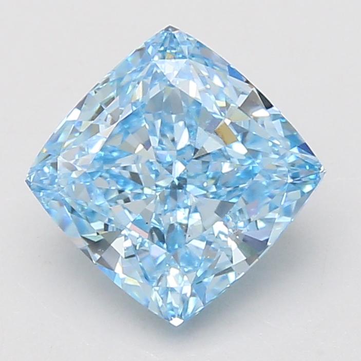 3.10 Ct. Fancy Vivid Blue Cushion Lab Grown Diamond