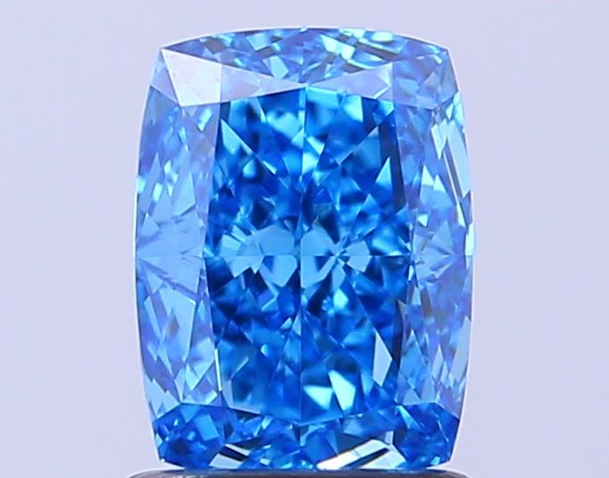 1.42 Ct. Fancy Vivid Blue Cushion Lab Grown Diamond