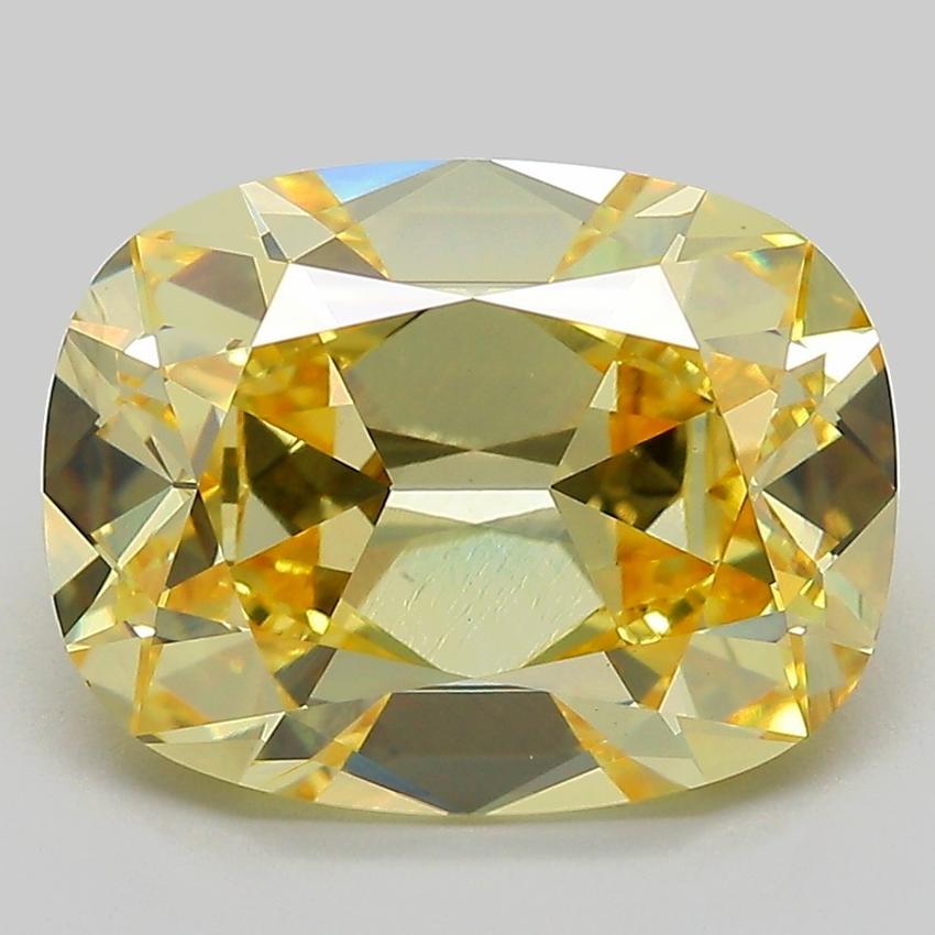 5.12 Ct. Fancy Intense Yellow Cushion Lab Grown Diamond