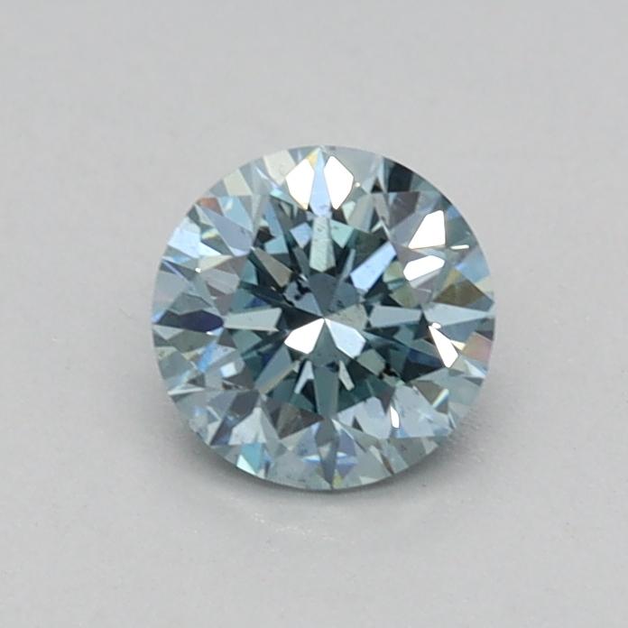 0.36 Ct. Fancy Intense Greenish Blue Round Lab Grown Diamond