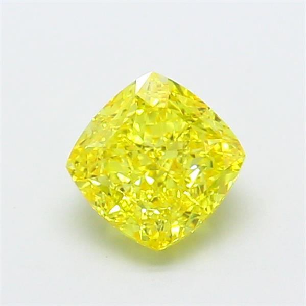 1.22 Ct. Fancy Vivid  Yellow Cushion Lab Grown Diamond