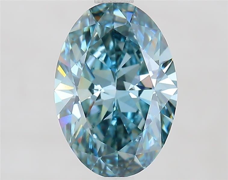 1.88 Ct. Fancy Vivid Greenish Blue Oval Lab Grown Diamond