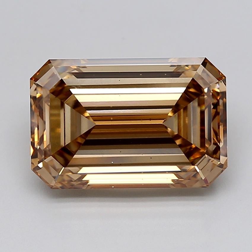 5.92 Ct. Light  Brown Emerald Lab Grown Diamond
