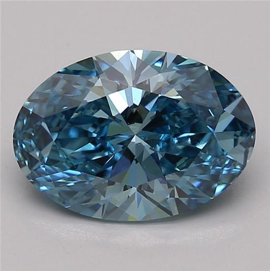 2.52 Ct. Fancy Vivid Blue Oval Lab Grown Diamond