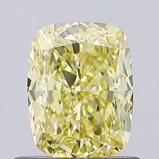 0.90 Ct. Fancy Intense Yellow Cushion Lab Grown Diamond