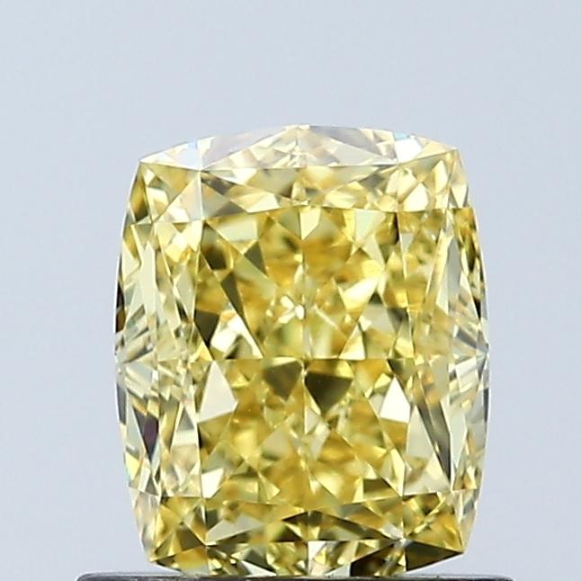 1.04 Ct. Fancy Vivid Yellow Cushion Lab Grown Diamond