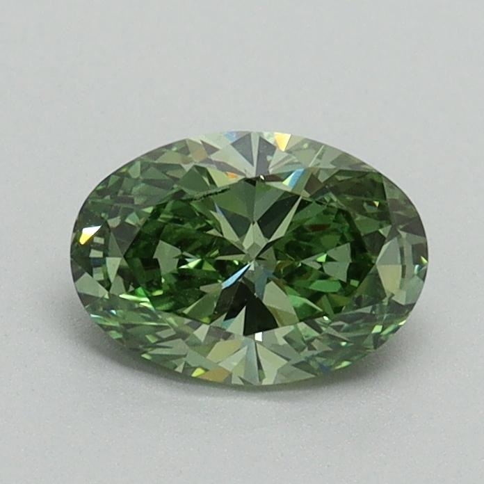 0.68 Ct. Fancy Vivid Green Oval Lab Grown Diamond