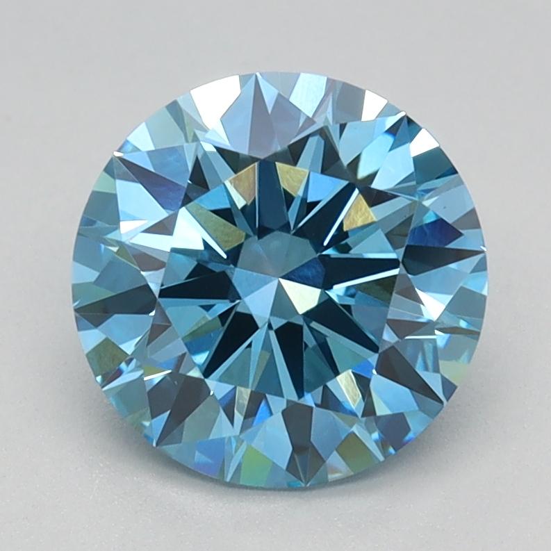 1.59 Ct. Fancy Vivid Blue Round Lab Grown Diamond
