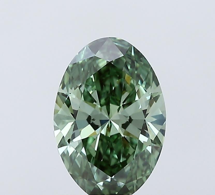 1.50 Ct. Fancy Vivid Green Oval Lab Grown Diamond